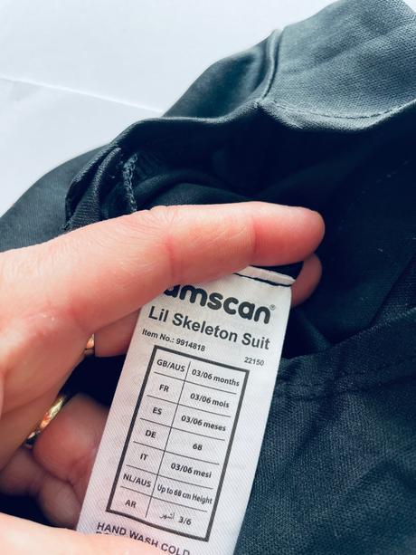 An7/ kostým kostlivec - v.3/6 měs., 