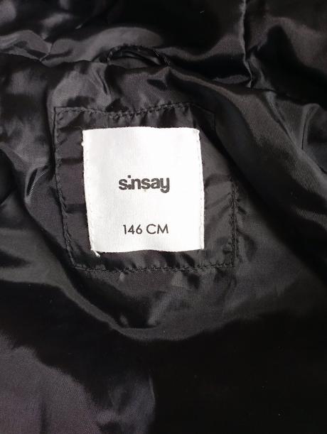 Černá přechodná bunda s kapucí, sinsay,146