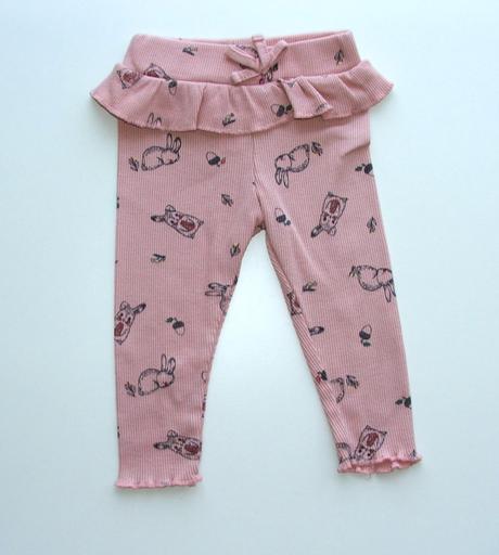 K324 žebrované legíny s králíčky vel. 74, primark,74