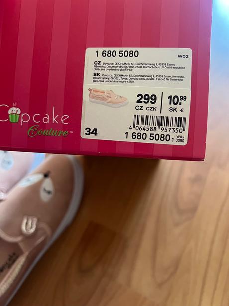 Boty/papuče vel. 34, cupcake,34