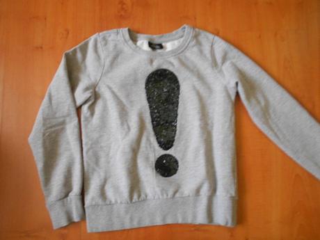 Šedá mikina s flitry vel. 10-12 let, 140