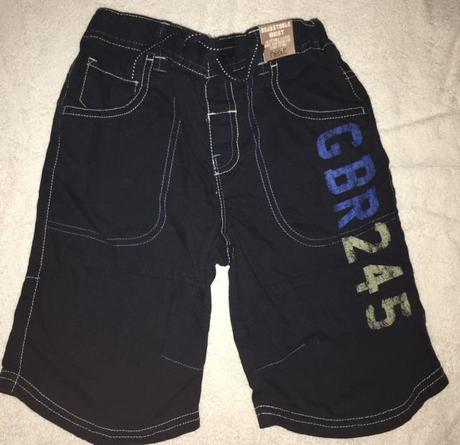 Tmavě modré kraťasy, kontrastní nápis, vel. 5-6 y, next,116