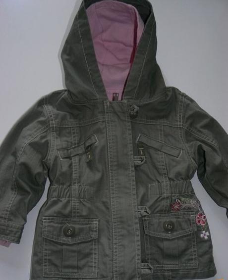 Jarní plátěná bundička vyteplená s mikinou, topolino,86