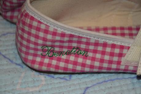 33, 34, textilní balerínky s růžičkami, benetton, benetton,34