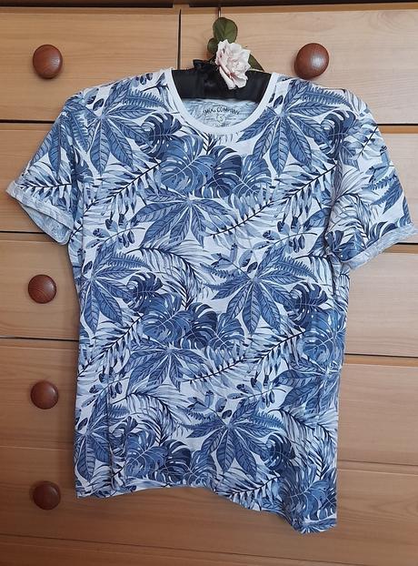 Smog bavlněné tričko s tropickými listy, s