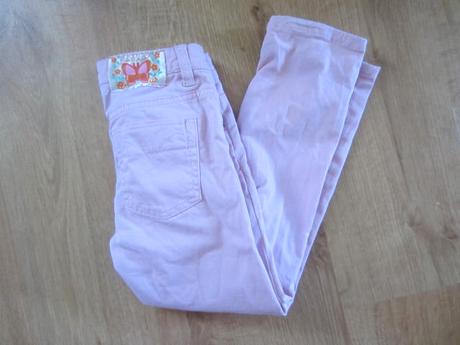 Světlerůžové motýlkové skinny, slimky, h&m,116