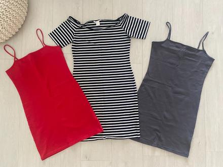 3 ks letní šaty h&m, vel. s - m, h&m,s