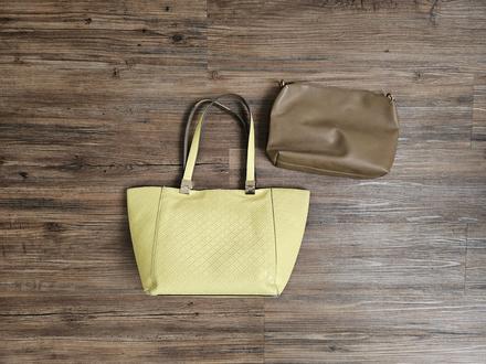 Světle žlutá kabelka shopper bag vady viz foto,