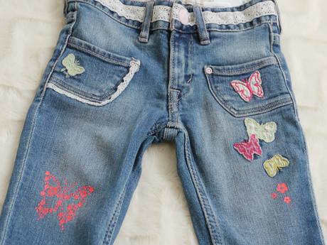 3/4 kalhoty s aplikaci motylku, h&m,98