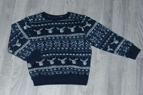 Teplý zimní svetr se soby, next,98