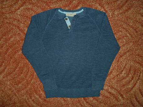 Modrý svetr svetřík, h&m,122