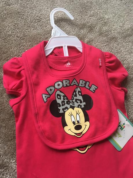 Komplet minnie-body, kalhoty, bryndak, disney,74