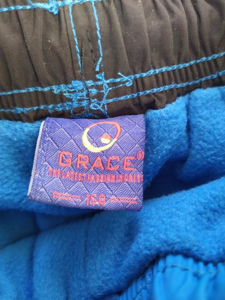 Zateplené šusťákové kalhoty flisem, grace,152