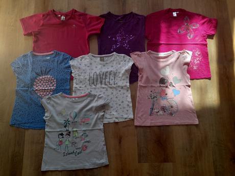 7x tričko, krátký rukáv, vel 122/128, 122