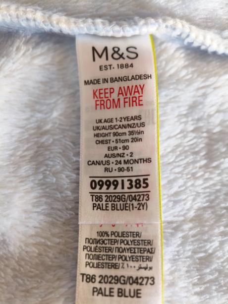 Župan chlapecký vel.90, marks & spencer,86