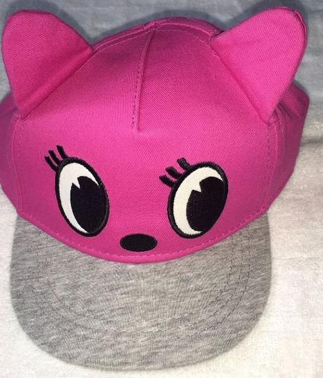 Růžová vtipná kšiltovka s ušima, vel. 6-8 let, h&m,116