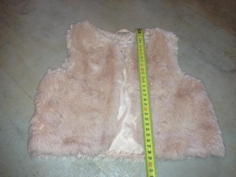 Kožíšková vestička 1,5-2roky 92cm něžná růžová hm, h&m,92