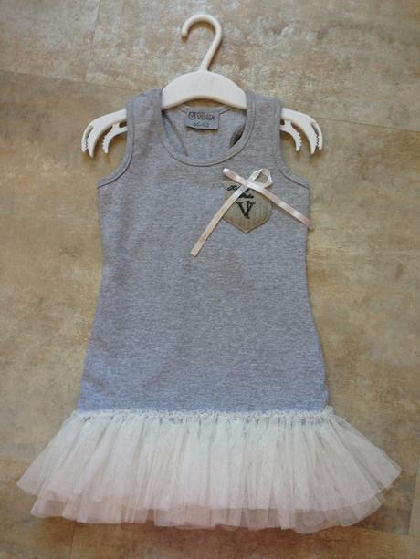 Bavlněné chic šaty tutu sukénka vel.86 - 92cm šedá, 86