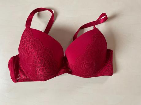 Červená krajková podprsenka, 90b, flame, xxl