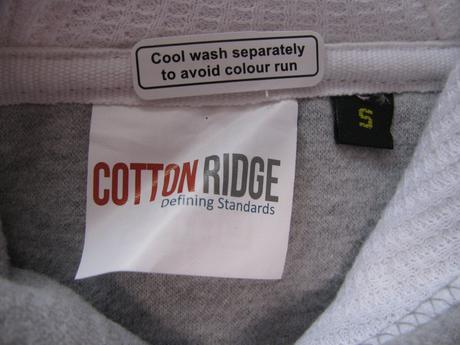 Šedá teplá bavlněná mikina s kapucí cottonridge, s