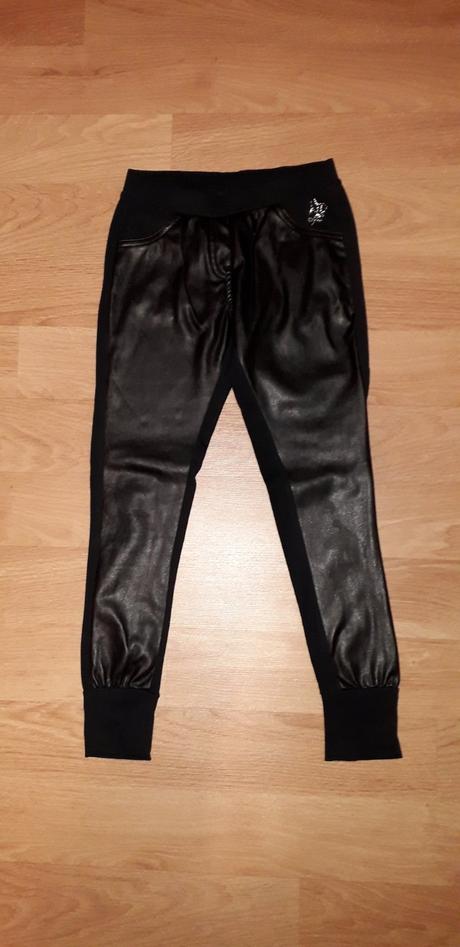 Čierne koženkové nohavice north pole, 128