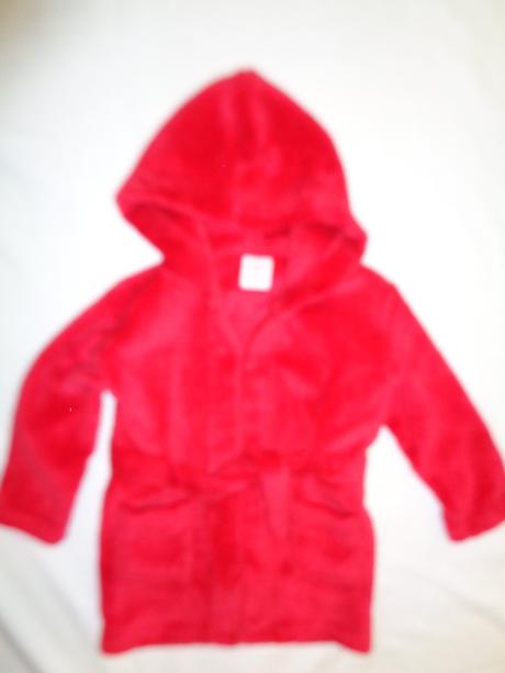 Měkoučký červený flízový župan, primark,86