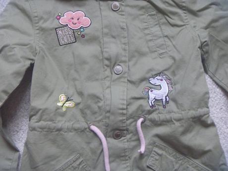 Jarní khaki parka s jednorožcem z. dopodopo v. 128, dopodopo,128