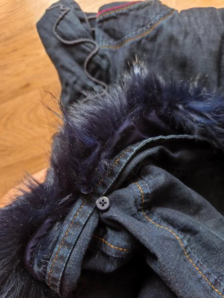 Džínová bunda parka kabát desigual xs/s, desigual,xs