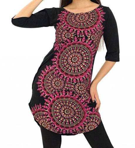 Dámské šaty tunika mandaly himalife s 36, 36 / s