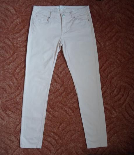 Růžové kalhoty rifle džíny, h&m,38
