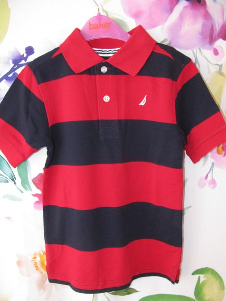 Chlapecké červeno modré polo tričko nautica, 116