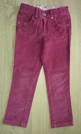 Malinové manšestráky vel. 116, st. bernard,116