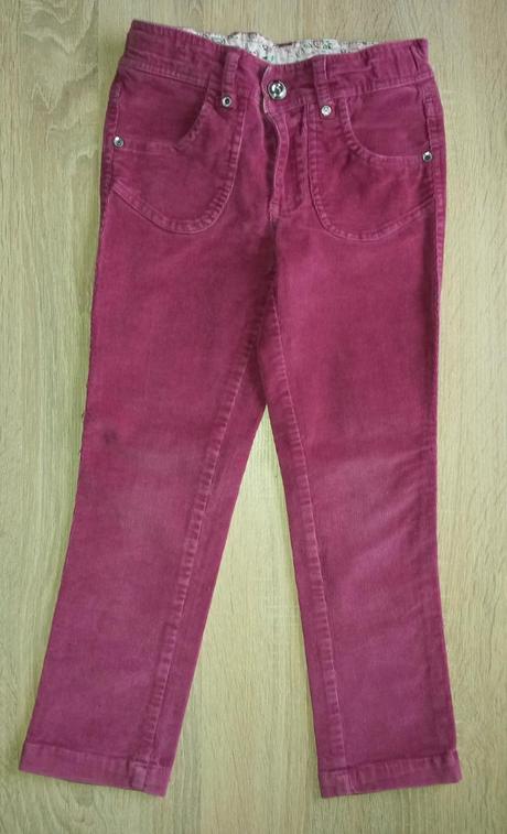 Malinové manšestráky vel. 116, st. bernard,116