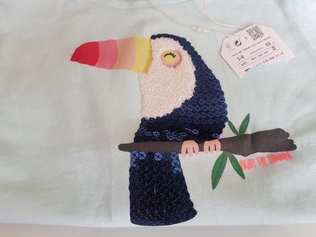 Nové 3ks zara věci triko s flitry+halenka+neon kra, zara,74