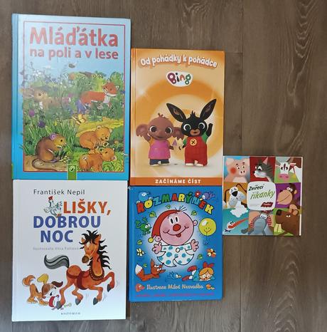 4+1 dětská knížka rozmarýnek, bing, lišky, dobrou,