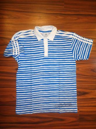 Luxusní bavlněné modrobílé tričko adidas, adidas,164 / xl