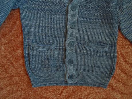Modrý teplý svetr svetřík, h&m,122
