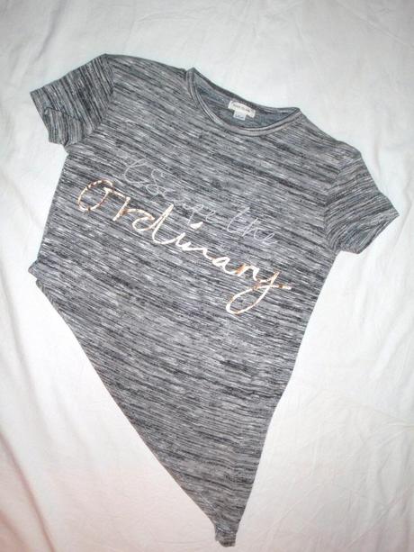 Luxusní šikmé úpletové tričko s nápisem, river island,128