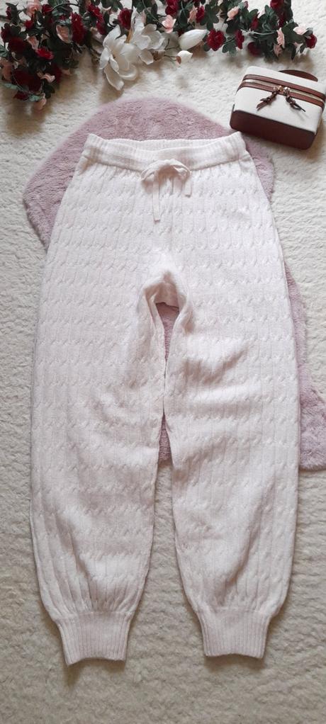 H&m pletené kalhoty jogger s copánkovým vzorem, h&m