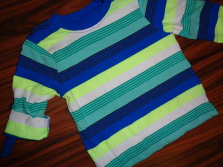 Nádherné pruhované tričko - rolovací rukávy, topomini,74