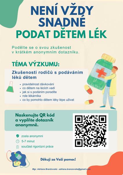 Dotazník pro rodiče dětí, které užívají léky