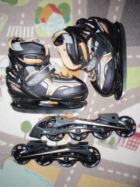 Brusle 2v1 dětské led/kolečka nastavitelné 35-38., sulov,35