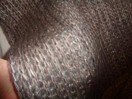 Luxusní bohatá hnědostříbrná spojená šála,