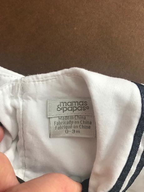 Šaty kojenecké modro bílé - v.0/3 m., mamas & papas,62