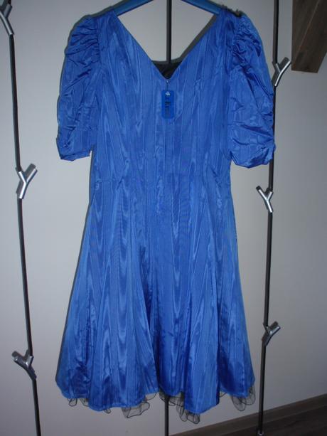Šaty na ples - plesové modré vel. 44 (xl)., xl