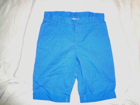 Luxusní modré elegantní kraťasy - organická bavlna, h&m,170