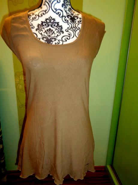 Hnědý elastický top - na zádech šněrování, tommy hilfiger,xl