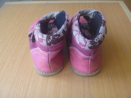 Růžové barefoot koženkové kotníčkové boty vel. 25, 25