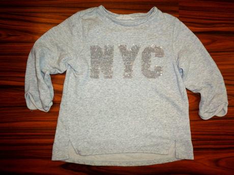 Šedá mikina s flitrovým nápisem, h&m,152