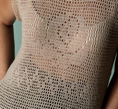 Ručně háčkované síťové tričko, l